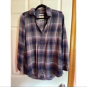 Flannel long sleeve blouse